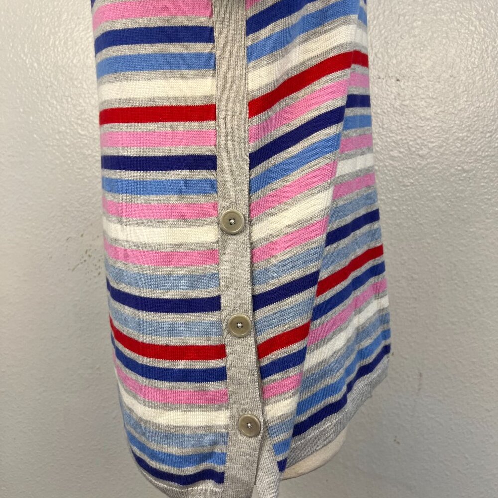 Talbots Multi-Stripe Side Button Sweater Cotton B… - image 5